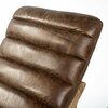 Homeroots Modern Brown Genuine Leather Chaise Lounge Chair with Solid Wood Frame & Base 380185